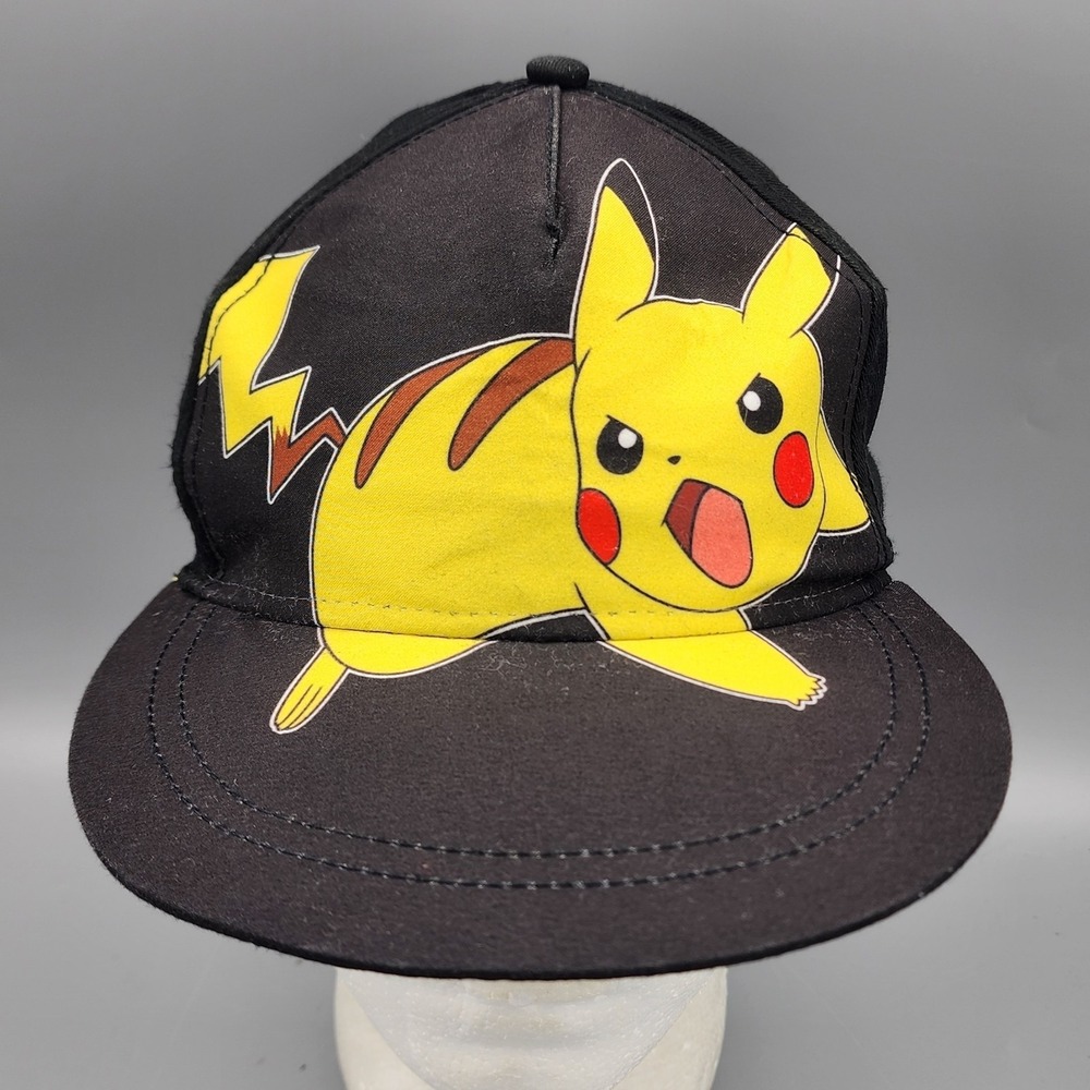 Pokémon Pikachu 2016‎ Nintendo Game Black Yellow Snapback Youth Kids OSFM Hat